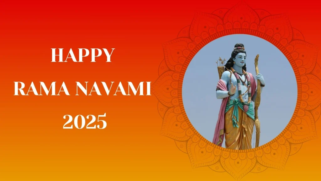 A divine image of Lord Rama with a bow, symbolizing virtue and righteousness, celebrating Rama Navami 2025.