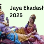 A divine image of Lord Vishnu resting on Sheshnaag, accompanied by Goddess Lakshmi, symbolizing the spiritual significance of Jaya Ekadashi in 2025.