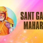 A vibrant portrait of Sant Gadge Maharaj against a radiant golden-pink background, symbolizing his spiritual and social contributions.